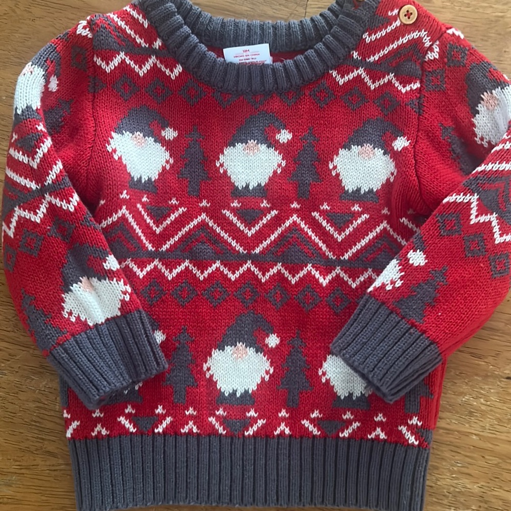 Holiday Time Gnome Sweater Size 12 Months